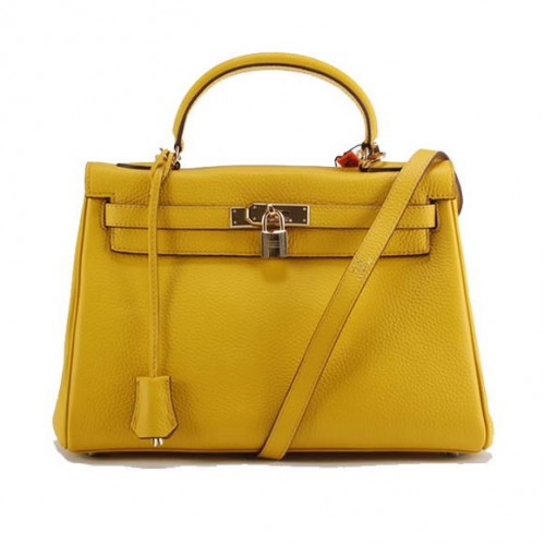 Hermes Kelly 32cm Togo lederen handtassen 6018 geel goud