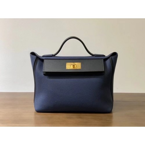 Hermes Kelly Original togo lederen draagtas H2424 koningsblauw