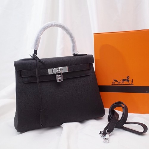 Hermes Kelly Schoudertas Origineel TOGO Leer KY3255 zwart