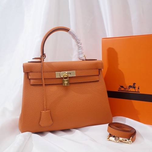 Hermes Kelly Schoudertas Origineel TOGO Leer KY3255 oranje