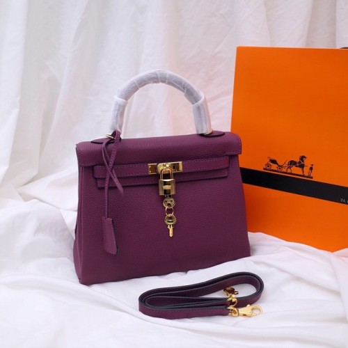 Hermes Kelly Schoudertas Origineel TOGO Leer KY3255 paars