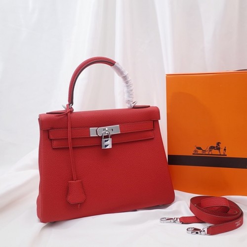 Hermes Kelly Schoudertas Origineel TOGO Leer KY3255 rood