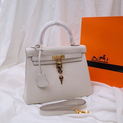 Hermes Kelly Schoudertas Origineel TOGO Leer KY3255 wit