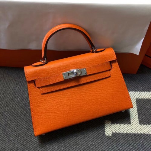 Hermes Kelly Tote Bag Originele epsom Leer KL20 Oranje