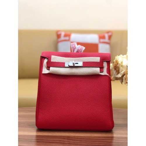Hermes Kelly togo Leren rugzak H2425 rood