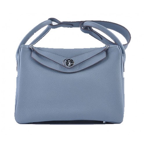 Hermes Lindy 30cm korrelige lederen schoudertas H6207 donkergrijs