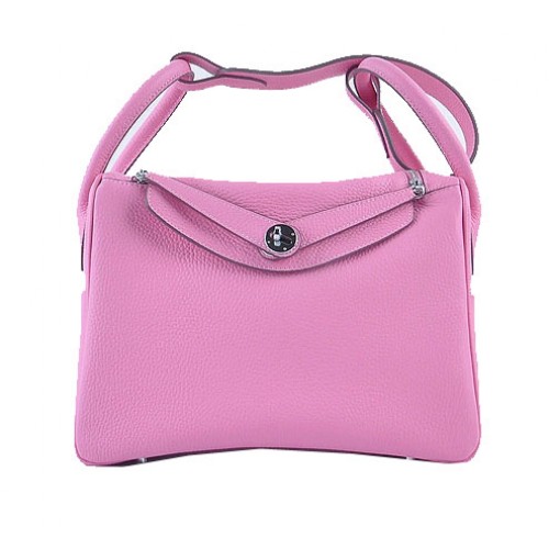 Hermes Lindy 30cm korrelige lederen schoudertas H6207 roze