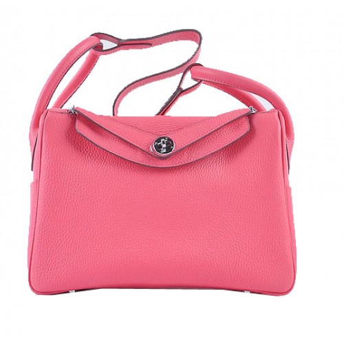 Hermes Lindy 30 cm korrelige lederen schoudertas H6207 Rose