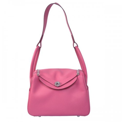Hermes Lindy 30 cm Havanne schoudertas roze