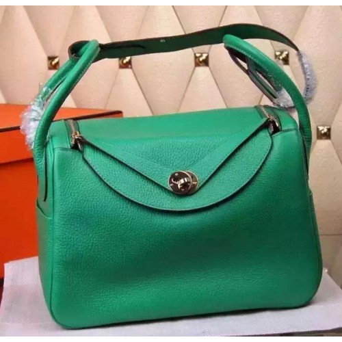 Hermes Lindy 30cm lederen schoudertas H0881 groen