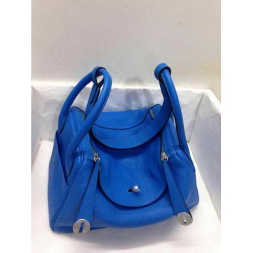 Hermes Lindy 30cm originele lederen schoudertas HLD30 blauw