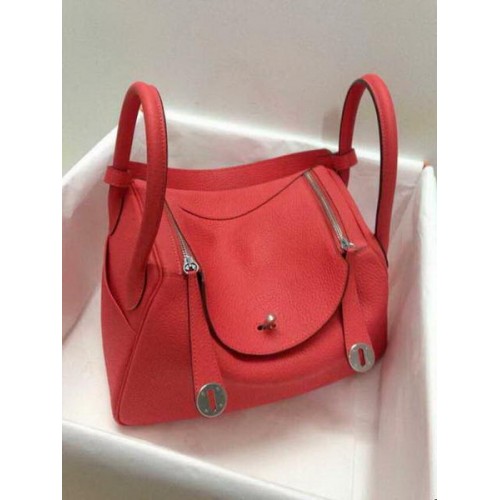 Hermes Lindy 30CM originele lederen schoudertas HLD30 lichtrood