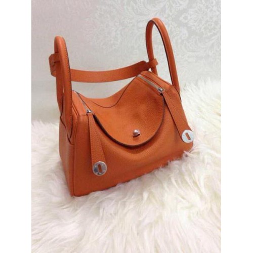 Hermes Lindy 30CM originele lederen schoudertas HLD30 oranje