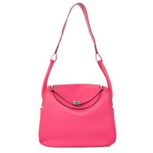 Hermes Lindy 30CM Havanne handtassen 1057 perzik leer zilveren hardware