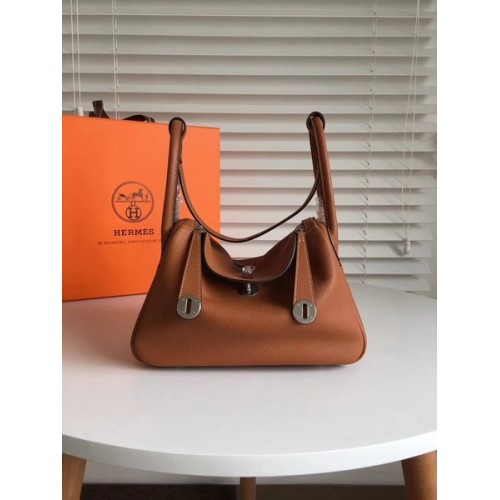Hermes Lindy Original Togo lederen tas 5086 bruin