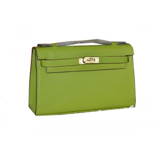 Hermes MINI Kelly 22cm draagtas kalfsleer groen