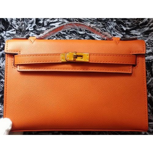 Hermes MINI Kelly 22cm draagtas kalfsleer K011 oranje