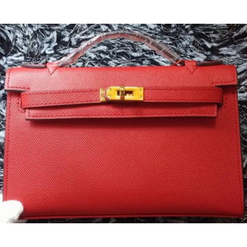 Hermes MINI Kelly 22cm draagtas kalfsleer K011 rood