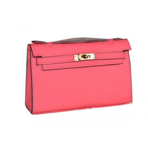 Hermes MINI Kelly 22cm draagtas kalfsleer lichtrood
