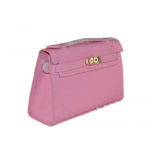 Hermes MINI Kelly 22cm draagtas kalfsleer roze