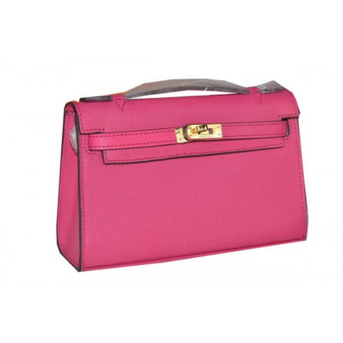 Hermes MINI Kelly 22cm draagtas kalfsleer roze