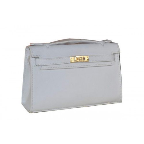Hermes MINI Kelly 22cm draagtas kalfsleer wit