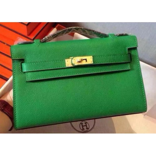 Hermes MINI Kelly 22cm draagtas kalfsleer K22 groen