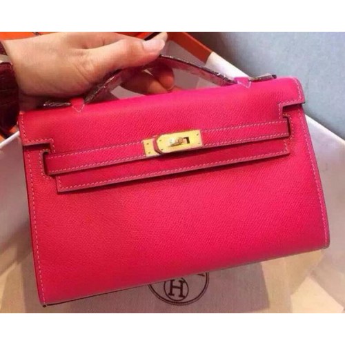 Hermes MINI Kelly 22cm draagtas kalfsleer K22 Rose