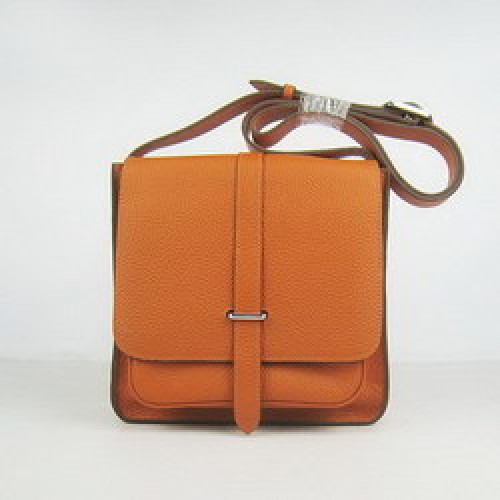 Hermes oranje koe lederen koerierstassen H2811