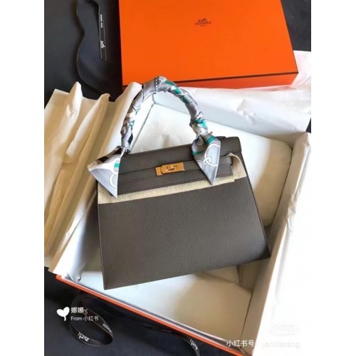 Hermes Original Epsom Leer KEL2578 donkergrijs