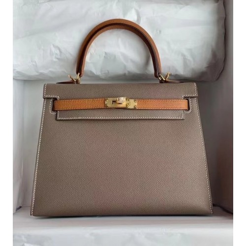 Hermes Original Epsom Leer KEL2578 grijs&bruin