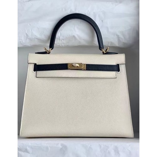 Hermes Origineel Epsom Leer KEL2578 wit & zwart
