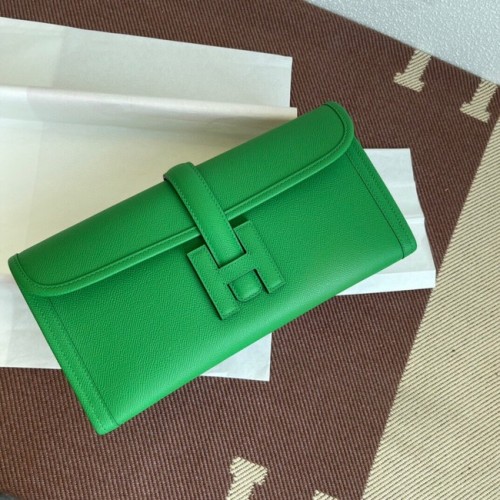 Hermes Original Espom lederen clutch 37088 bamboe groen