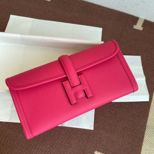 Hermes Original Espom lederen clutch 37088 paarsachtig rood