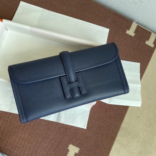 Hermes Original Espom lederen clutch 37088 saffierblauw