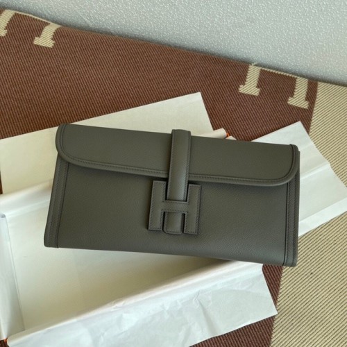 Hermes Original Espom lederen clutch 37088 donkergrijs