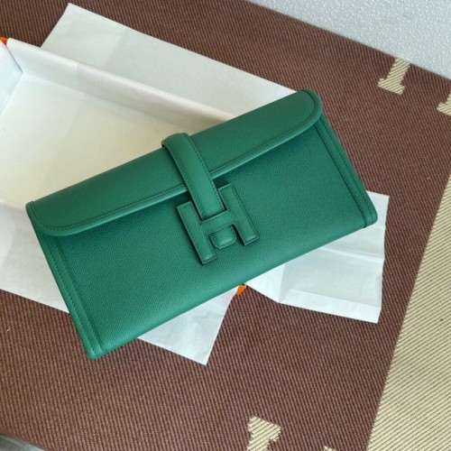 Hermes Original Espom lederen clutch 37088 groen
