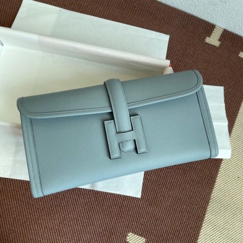 Hermes Original Espom lederen clutch 37088 lichtblauw