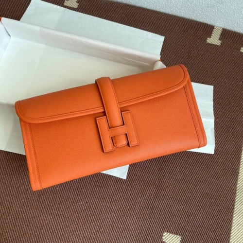Hermes Original Espom lederen clutch 37088 oranje