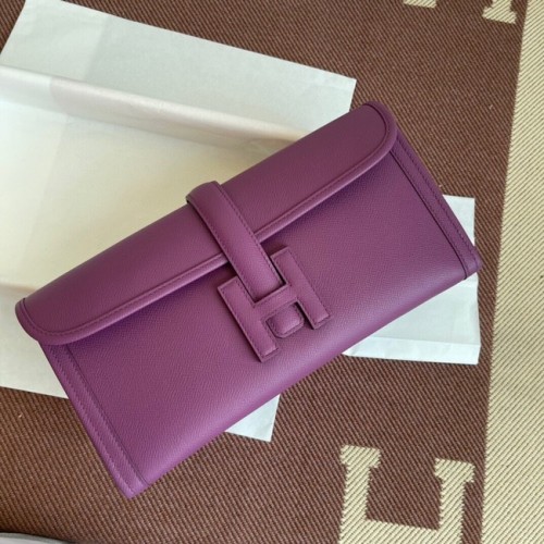 Hermes Original Espom lederen clutch 37088 paars