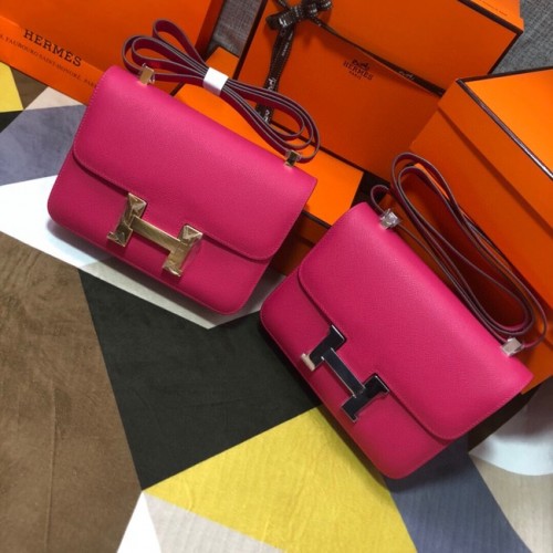 Hermes Original Espom Leather Constance Bag 5333 Paarsachtig rood