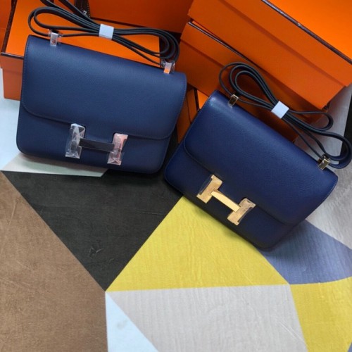 Hermes Original Espom Leather Constance Bag 5333 Saffierblauw