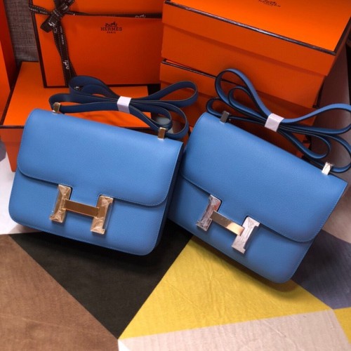 Hermes Original Espom lederen Constance tas 5333 blauw