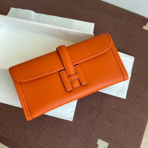 Hermes Original jige swift lederen clutch 37088 oranje