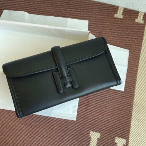 Hermes Original jige swift lederen clutch 37088 zwart