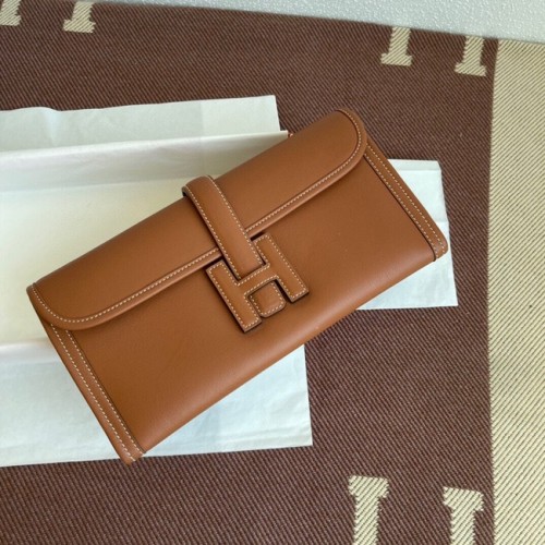 Hermes Original jige swift lederen clutch 37088 bruin