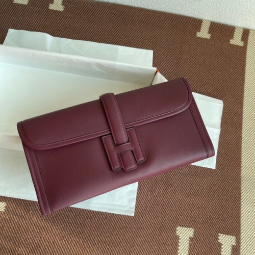 Hermes Original jige swift lederen clutch 37088 bordeaux