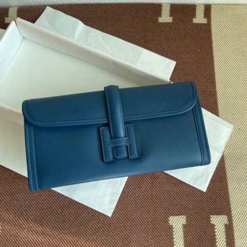 Hermes Original jige swift lederen clutch 37088 drak grijs