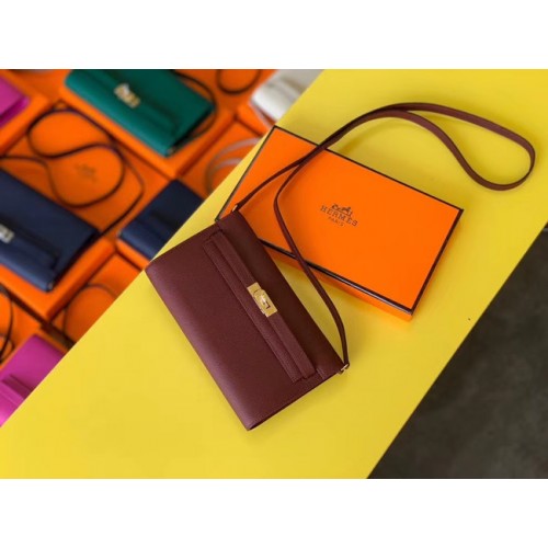 Hermes Original kelly espom leer to go tas H4087 Bourgondië