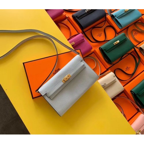 Hermes Original kelly espom leer to go tas H4087 lichtblauw